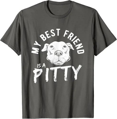 Vista 93 de My Best Friend Is A Pitty Pitties Pitbull - Camiseta Negro