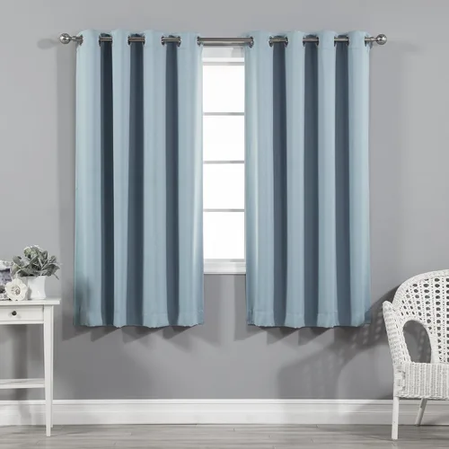 Vista 35 de Best Home Fashion Cortinas opacas con aislamiento térmico, ojales de acero inoxidable y níquel, color rosa bebé, 52 pulgadas de ancho x 63 pulgadas
