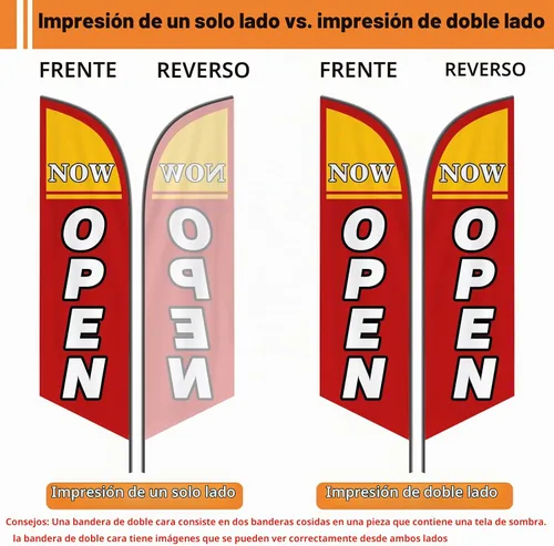 Vista 6 de Banderas de pluma personalizadas para publicidad con kit de asta, letrero de bandera abierta personalizada de doble cara con logotipo para Bandera