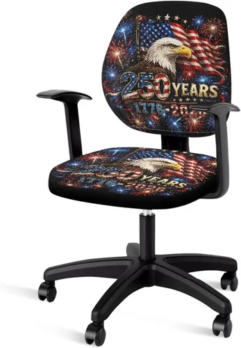 Vista 22 de Funda protectora elástica para silla de oficina con diseño de hongos artísticos, funda giratoria elástica para silla de escritorio, adecuada