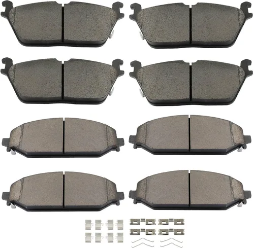 Vista 21 de SCITOO Juego de pastillas de freno de cerámica delanteras y traseras D374 D465 para Acura CL 1997-1999, Honda Civic 2002-2003 2006-2011, para Honda
