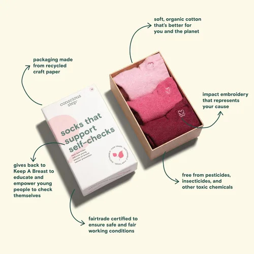 Vista 3 de Conscious Step Calcetines tobilleros de algodón orgánico de comercio justo para mujer, cada par ayuda a apoyar a nuestros socios sin fines de lucro