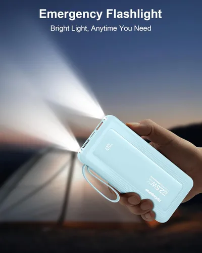 Vista 4 de Cargador portátil 10000mAh 22.5W Power Bank Azul cielo