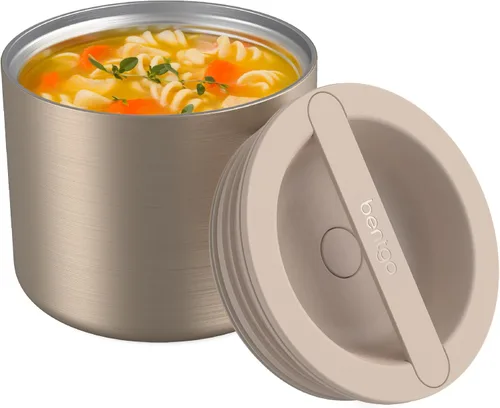 Vista 13 de Bentgo Recipiente de Alimentos Aislado de Acero Inoxidable - 2.4 Tazas (19 oz), Aislamiento de Triple Capa, Sello al Vacío, A Prueba de Fugas, Mango