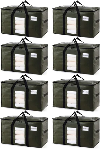 Vista 50 de TAILI - Bolsas de mudanza extra grandes, paquete de 10 bolsas negras resistentes para almacenamiento con ventana visible, asas envolventes