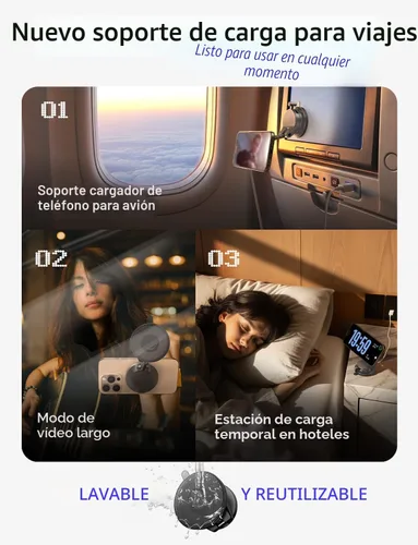 Vista 7 de LISEN Cargador MagSafe de 15 W para coche, soporte inalámbrico magnético Negro