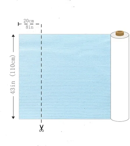 Vista 2 de Tela acanalada para puños, material de algodón y elastano, cinturas, cuello y manga de encaje (azul 42, 43 x 8 pulgadas)