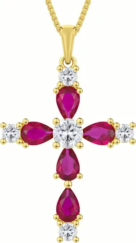 Vista 90 de YL Collar de cruz de plata de ley 925 con colgante de piedra natal religiosa para mujer