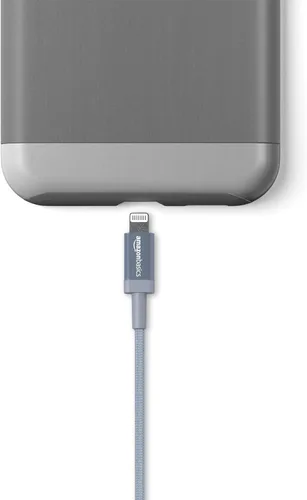 Vista 4 de Amazon Basics - Cable cargador USB trenzado de nailon - Cargador para iPhone con certificación MFi