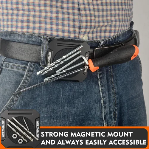 Vista 5 de MUTUACTOR Clip Magnético para Cinturón de Herramientas de Servicio Pesado, Φ2.2" Clip Magnético Antideslizante con Imán Fuerte para Cinturón