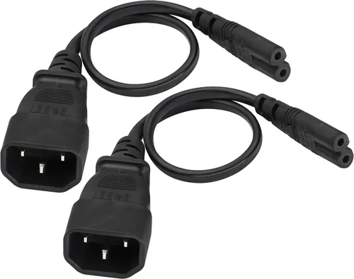 Vista 10 de Paquete de 2 cables de CA C14 a C5, 10A 125V IEC adaptador de corriente macho a hembra de 3 polos, convertidor de CA C5 a C14 para convertidor