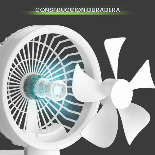 Vista 14 de Magshion Ventilador de escritorio plegable de 7.5 pulgadas con luz nocturna, ventilador pequeño oscilante de 120°, 4 velocidades, alimentado por USB