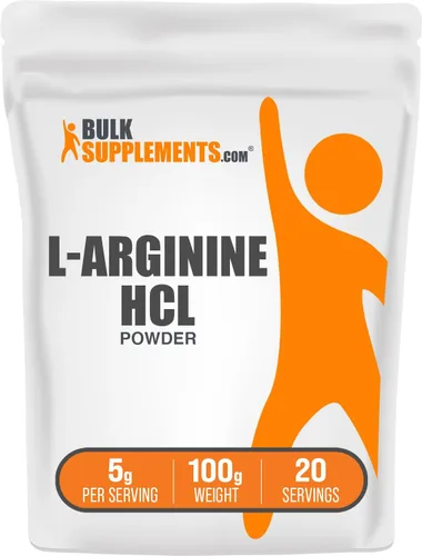 Vista 8 de BulkSupplements.com L-Arginina HCl en polvo - Suplemento de óxido nítrico, polvo de arginina - Sin sabor y sin gluten, 5g por porción, 500g