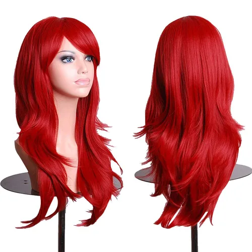 Vista 8 de AneShe – Peluca de mujer de pelo ondulado de 28 pulgadas (71.12 cm) de largo, resistente al calor, ideal para cosplay