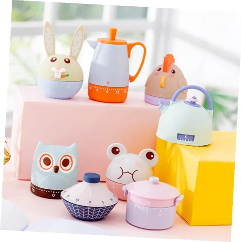 Vista 6 de LIFKOME Lindo temporizador de cocina con temporizador mecánico de pollo para niños, temporizador de 60 minutos de cuerda para huevos para gestión