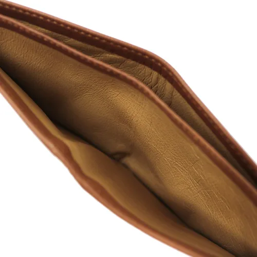 Vista 5 de Floto Firenze - Cartera de piel de cordero italiana para hombre, Marrón, Classic
