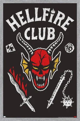 Vista 14 de Trends International - Stranger Things de Netflix: Temporada 4 - Póster de pared de Hellfire Club, 14.725 x 22.375 pulgadas, versión con marco