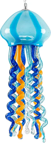 Vista 9 de Candelabros de cristal de medusa de 10 x 24 pulgadas, iluminación colgante LED para océano, sirena, bajo el agua, junto a la piscina, playa