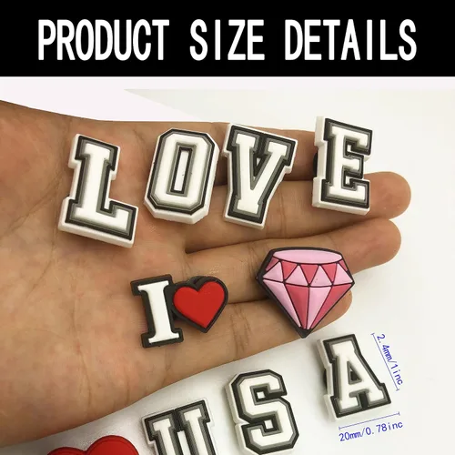 Vista 4 de 82Pack Letter Charms for Croc Clog Sandals Shoe Decoration 0-9# Number, Alphabet ABC-Z Characters Accessories,DIY Shoes Pins for Boy and Girl,Teens