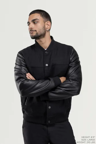 Vista 3 de X RAY Chaqueta Varsity para hombre, chaquetas casuales de béisbol Letterman para hombre Negro/Negro - 83006