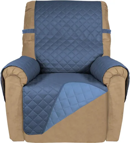 Vista 109 de PureFit - Funda de sofá acolchada reversible, protector de muebles impermeable, funda de sofá lavable con espuma antideslizante y correas elásticas