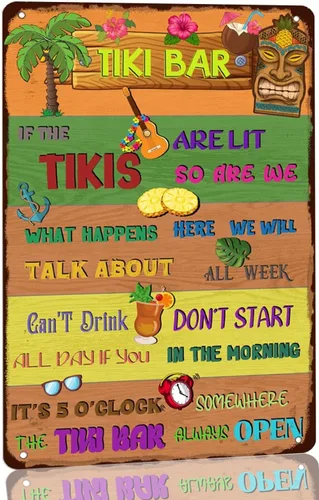 Vista 10 de Letrero de metal vintage con texto en inglés «My Happy Place Bar Open To Good Times & Good Friends», letreros divertidos de cerveza para el hogar
