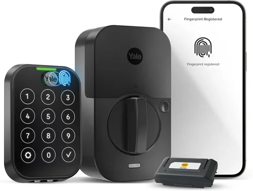 Vista 23 de Yale Assure Lock 2 Touch - Cerradura de puerta de entrada inteligente con llave de níquel satinado con teclado de pantalla táctil conectado
