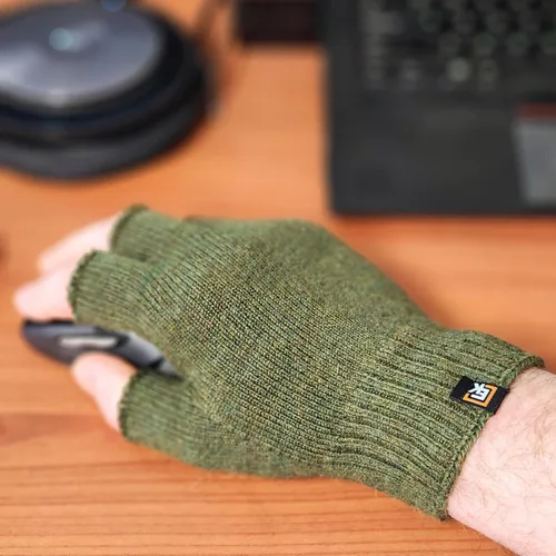 Vista 2 de Evolution Knitwear Guantes de punto sin dedos, Superfine Baby alpaca, para hombre