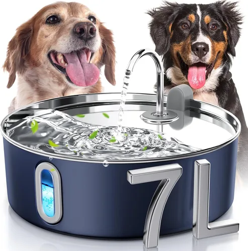 Vista 8 de Fuente de Agua de Acero Inoxidable para Perros y Gatos con Cuenco y Filtros de Reemplazo, Ideal para Perros Grandes, Gatos y Hogares con Múltiples