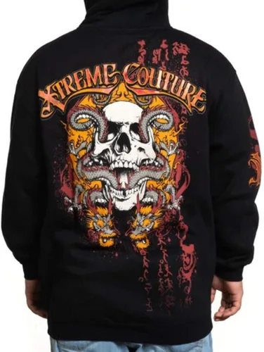 Vista 5 de Xtreme Couture by Affliction - Sudadera con capucha y cremallera para hombre, color negro