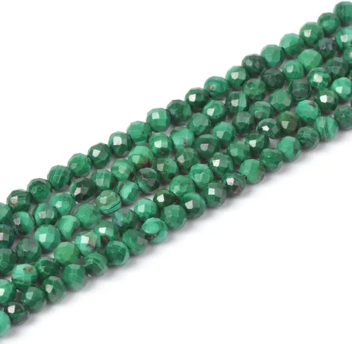 Vista 18 de Cuentas Redondas Facetadas de Ópalo Verde de 4 mm Sueltas de 16 Pulgadas para Hacer Joyas