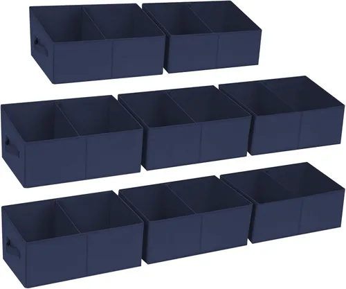 Vista 63 de DIMJ Contenedores de almacenamiento trapezoidales para ropa, 4 paquetes organizadores de armario y cestas de almacenamiento, cestas plegables