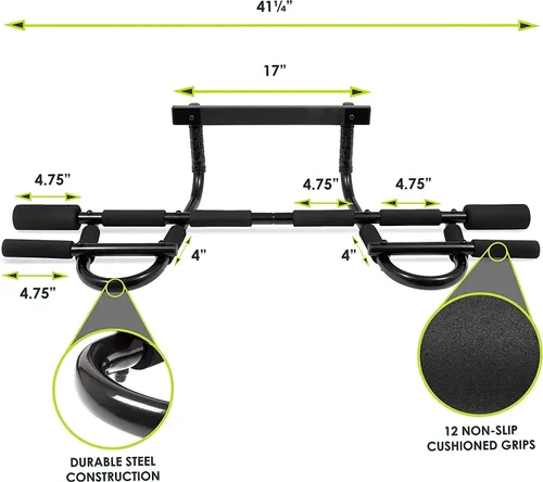Vista 3 de ProsourceFit Juego de bandas de resistencia de látex apilables de alta calidad con asas de agarre cómodo, anclaje de puerta y barra de dominadas