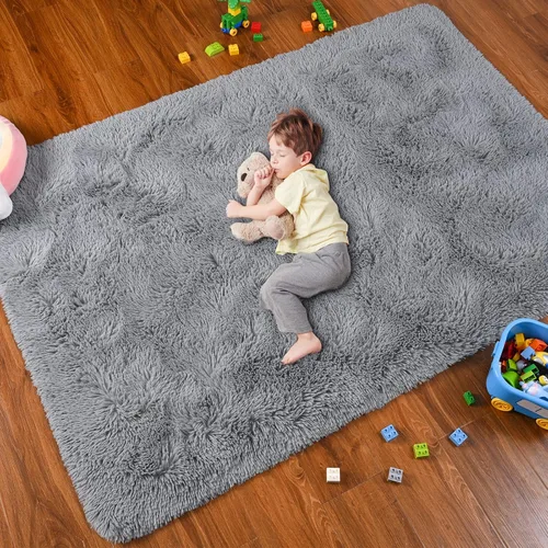 Vista 58 de Softlife Alfombra naranja para dormitorio, alfombra de felpa esponjosa para sala de estar para niñas, alfombra lanuda para niños, alfombra suave