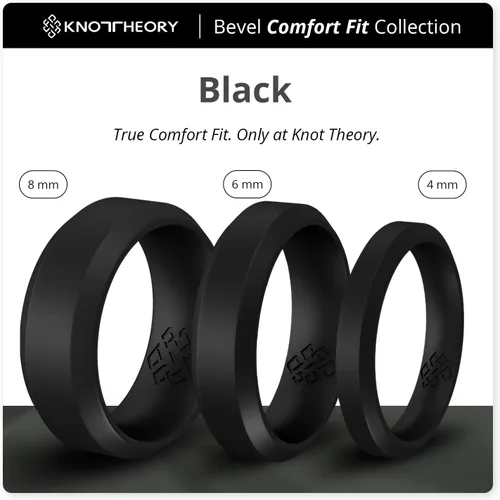 Vista 2 de Knot Theory - Anillo de boda de silicón para hombres y mujeres Anillos de goma finos de calidad superior con gran estilo, comodidad son ideales