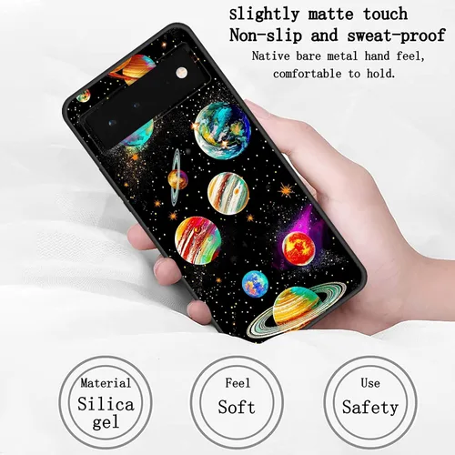Vista 214 de Funda delgada para Google Pixel 4 XL, funda delgada de silicona de TPU suave a prueba de golpes para Google Pixel 4 XL, astronauta Galaxy