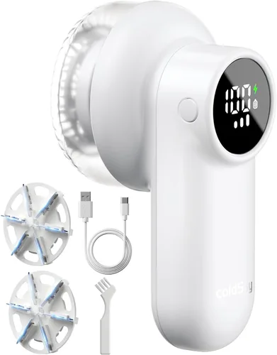Vista 10 de coldSky Aspiradora recargable para telas, removedor de pelusas con pantalla digital, aspiradora para suéteres con 6 cuchillas de hoja y traba