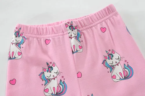 Vista 4 de Little Hand Pijamas de manga larga para niños y niñas, pijamas de unicornio, pijamas de dinosaurio, lindos pijamas de gato para ropa de niños de 2 a