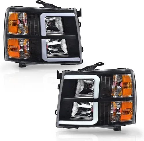 Vista 16 de G-PLUS Conjunto de faros, compatible con Chevy Silverado 2007 2008 2009 2010 2011 2012 2013 2014 Chevy Silverado parachoques faro, lente