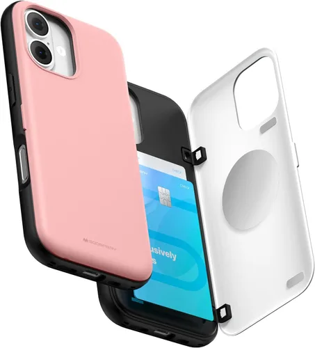 Vista 26 de GOOSPERY Parachoques magnético para puerta compatible con iPhone 15, funda con tarjetero, cartera con cierre magnético automático, protector de Azul