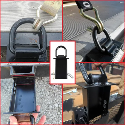 Vista 6 de Soundforge Anillos en D de bolsillo de estaca de alta resistencia ajustables de 18,000 libras, ajuste de anilla en D de bolsillo de estaca