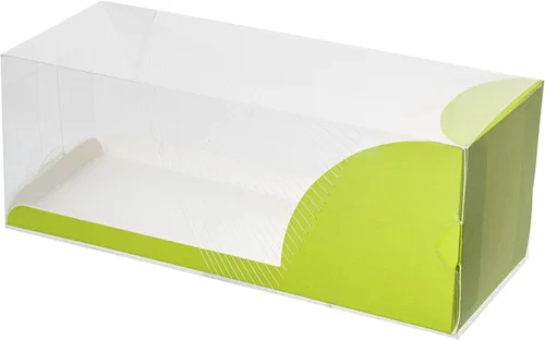 Vista 24 de Restaurantware Caja rectangular de plástico transparente Eclair, 100 unidades Naranja