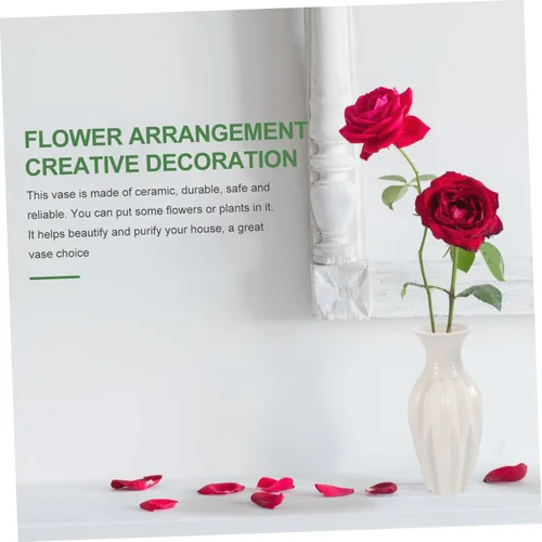 Vista 7 de EXCEART Fresco florero de flores de moda de cerámica contenedor de arreglo de flores para decoración