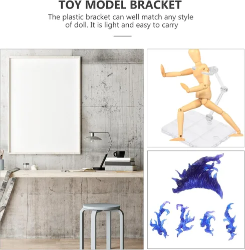 Vista 4 de iplusmile - Figura de acción con efecto de llama con accesorios de efectos especiales de fuego, base de soporte estable para modelo de bricolaje