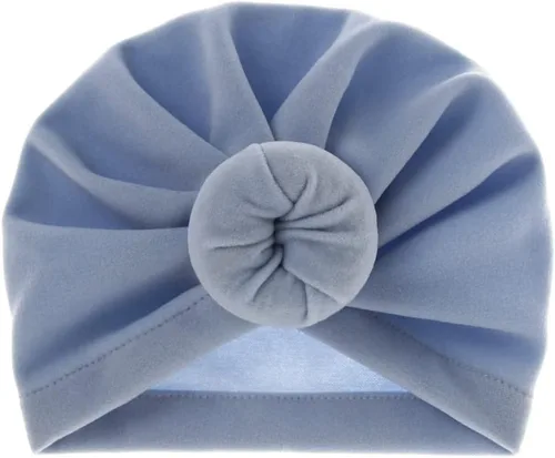 Vista 6 de Juego de gorro de algodón para recién nacido, gorro con nudo de dona, suave turbante con lazo