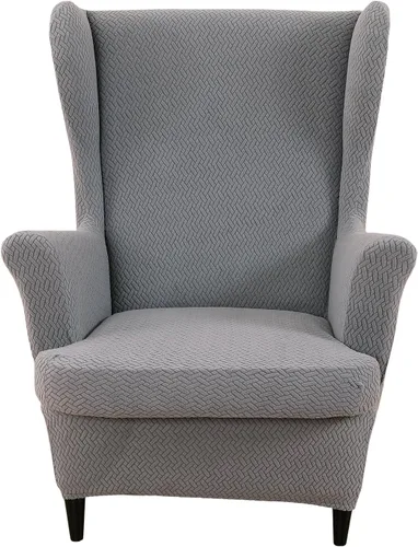 Vista 25 de HAOYONG Fundas para silla de alas estampadas, 2 piezas, fundas elásticas para sillón con respaldo de ala, fundas protectoras lavables para sala