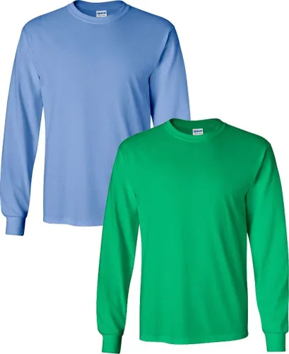 Vista 110 de Gildan Camiseta de manga larga de algodón ultra para adulto, estilo G2400, paquete múltiple Militar + ceniza.