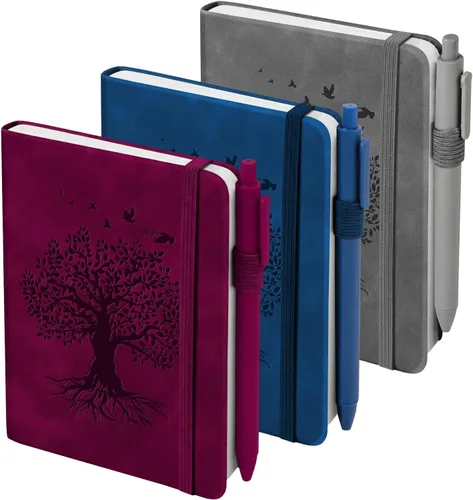 Vista 16 de 3 paquetes de cuadernos de bolsillo para diario, A6 pequeño, total 360 páginas, cuadernos para tomar notas, diarios para escritura, mini blocs