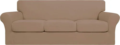 Vista 44 de Easy-Going Funda de sofá suave y elástica de 3 piezas para perros, funda de sofá lavable para sofá de 2 cojines separados, protector elástico