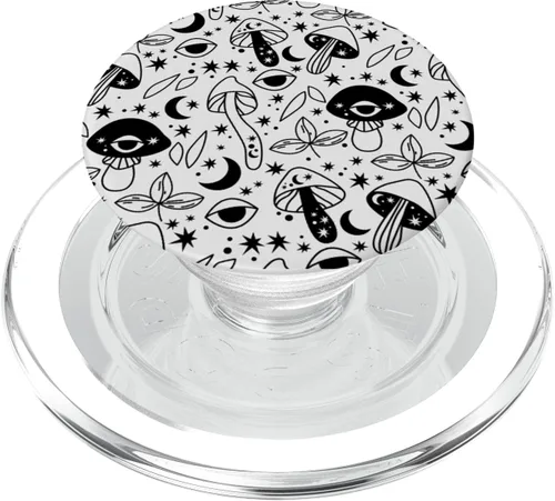 Vista 8 de PopSockets PopSockets intercambiables con diseño de flores de hongos tropicales retro